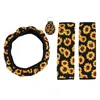 Steering Wheel Covers 1 Set/4pcs Car Accessories With 1pc Sunflower Cover 2pcs Belt And Sunflowers