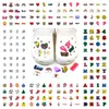 16 pièces/ensemble mauvais lapin dessin animé Croc accessoires de chaussures bricolage combinaison alphabet 2D boucles de chaussures en caoutchouc ornements adaptés aux bracelets pour enfants chaussures de jardin fournitures de fête