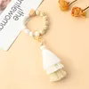 Bijoux pour filles, Bracelet en perles de Silicone, fil de coton, pompon, porte-clés, porte-Bracelet pour femmes et dames, nouvelle collection 2022