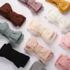 Newborn Bow Headband Turban Baby Thicken Strip Handmade Knot Elastic Hairband Baby Fontanelle Protect Headband Cotton Headwrap