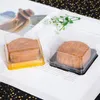Gift Wrap 50pcs Mini Cake Boxes And Packaging Box Transparent Plastic For With Lid Egg-Yolk Puff Mooncake Clear Packing BoxGift