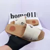 Sandal Woman 2022 summer fashion beach flats square toe clip-on lettered flip-flops are versatile