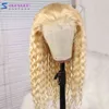 Honey Blonde Wave 613 HD Transparent Frontal Deep Curly Wet And Wavy 13X4 Lace Front Human Hair Wigs303c