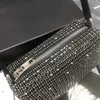 Borsa da donna del progettista di marca Borsa Black Diamond Portafoglio con strass luminosi Borsa in vera pelle