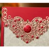 1PCS Échantillon Red Gold Laser Cut Crown Flora Invitations Card Cartes de voeux Personnaliser Lopes Mariage Événement Party décor 220711