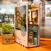 DIY Book Nook Shelf Insert Bookend Dollhouse Model Roombox Building Kit Wooden Bookshelf Toys For Children Girl Gifts