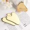 New Style Beauty Guasha Body Eyes Neck Massager Electroplating Gold Heart Shape 304 Stainless Steel Face Gua Sha Tool Massage Scraping Board