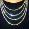 HipHop 18K Gold Iced Diamond Kette Halskette CZ Tennis Halskette für Männer und Frauen278z