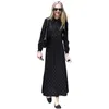 Robes décontractées printemps lâche en mousseline de soie longue robe Point Vintage à manches longues plissé femmes arc noir femme YP0826Casual