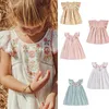 Vorbestellung Kleinkind Mädchen Vintage Stickerei Kleid LM 21 Sommer Ankunft Kleidung Schöne Blume Kurzarm Baumwollkleid 210329