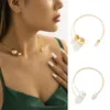 Chokers stora pärlor uttalande choker halsband hänge mode guld silver pärlstav afrikanska smycken för kvinnor kort krage halsbaksort