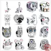 925 Silver Fit Pandora Stitch Bead Animal Dog Owl Elephant Armband Charm Pärlor Dangle DIY smycken Tillbehör