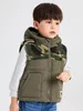 Cappotto invernale imbottito in peluche con cappuccio e motivo mimetico per bambini da bambino LEI