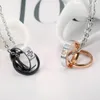 Eternal Love Gesp Ring Couples Hanger Ketting Titanium Staal Persoonlijkheid Hip Hop Mode-sieraden Gift