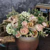 Decorative Flowers & Wreaths 1pcs Vintage Rose Artificial Peony Bouquet For Home Wedding Decoration Room Table Christmas Fake Flower Nanairo