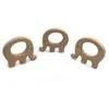 Beech Wooden Elephant Natural Handmade Wooden Teether DIY Wood Animal Pendant Eco-Friendly Safety Baby Teether Toys