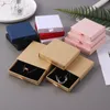 Tjock Kraft Paper Drawer Jewelry Box Fashion Halsband Pendant Boxar smycken Förpackning Presentpaket för presentpaket