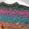 Gruby adererror sweter tęczowy gradient dzianiny mężczyźni kobiety knitt sweter pullover sukienka T220730