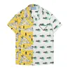maglietta da uomo moda camicia con risvolto estate all'aperto sciolto fresco casual stampato bottone manica corta camicia stile Hawaiian Beach Party