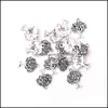 Composants de résultats de bijoux à breloques, 100 pièces/lot, argent Antique 13x17 17x21 13x2m, alliage en forme de Rose et d'arbre de noël Dhy2N