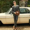 Men's Suits & Blazers Tweed Herringbone Mens Set Slim Fit Style 2022 Arrivals Autumn Winter Man Clothing Grey Blazer Vest Pant Plus Size 3PC
