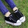 Comemore Женская холст -обувь мода Laceup Ladies Casual Sneakers Women High Heels Platform White Sneaker Sport Trends 220812