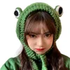 Beanie/Skull Caps Korean Ins Sweet And Lovely Knitted Wool Hat Autumn Winter Big Eye Frog Headgear Warm Ear Protection TideBeanie/Skull Elob