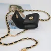 Fashion Mini Waist Bags Woven Chain Belt Detachable Decorative Coin Purse Women