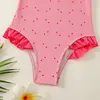 Baby Girls Designer Swits Suits One-Mase Vacasion Beach Swimsuits Dzieci Letni list nadrukowane stroje kąpielowe Dzieci Kuilu 2Colors