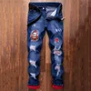 Jeans för män mode rippade denim byxor cyklist högkvalitativ manlig rak avslappnad designer mäns byxor hip hop calca 220606