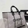 Sac de soirée de mode Lettre CC Femmes Sacs à main Totes Marque Sacs de plage brodés Luxe Ch Toile Femme Grand Shopping Designer Grande Capacité Dames Sac à main X5qf