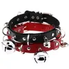 Sexy Harajuku Handmade Gothic Choker Multicolor Leather Collar Belt Necklace with Bells Club Party Goth Jewelry Gifts