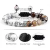 Beaded Strands Men Bracelet Lava Tiger Eye Stone White Black Yinyang Beads Bracelets & Bangles For Women Yoga Energy Wristband J Lars22