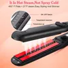 Professional Hair Straightener Steam Electric Comb Dual Voltage Flat Iron Curler style Vapor Tool 220623