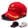 Ballkappen Roter Stern 3D-Stickerei China Herren Baseballmütze Damen Sommer Snapback Baumwolle Retro Männlich Strand KopfschmuckBall BallBall