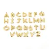 Hänge halsband guld initial bokstav hänger halsband rostfritt stål tredimensionellt 26 bokstäver charm kvinnor juvelrypendant