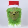 Kerstmaskers geek stal cosplay mascarillas latex face masques met hoeden Xmas Halloween Carnival Party Props Gift 220523