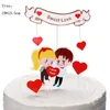 Autres fournitures de fête festive Cupcake Ornement Amant Couple Cake Toppers Décorations de mariage Saint Valentin Coeurs d'amour Cadeaux de fiançailles