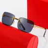 Luxuriöse Designer-Sonnenbrille für Damen und Herren, rahmenlose Sonnenbrille, Retro-Metallrandloser optischer Rahmen, Designer-Sonnenbrille, Herren-Sonnenbrille, klassische rechteckige, quadratische Brille