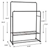 US Stock Porte-Vêtements Cintre Autoportant Double Tiges Multifonctionnel Chambre Vêtements Rack 718C-BK