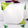 Sublimation Pillow Case with Tassel Blank Satin Pillowcase DIY Sofa Cushion Cover Home Bedroom Decorative Throw Pillow Covers