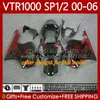 Honda VTR 1000 RTV1000 RC5100 RC5100のためのボディキットRC51 00 01 02 03 04 05 06 Bodywork 123no.52 VTR Grey Flames 1000 SP1 SP2 2000 2001 2002 2002 2006 VTR-1000 2000-2006フェアリング