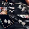 Oorbellen Charm Shiny Star Crystal Stud voor vrouwen FL Rijnestone feest Weddings sieraden geschenken 220122 drop levering 2021 wbams