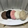 BERETS INS OCTAGONAL BERET PUレザーブリティッシュレトロ日本のファッション画家カボチャのカボチャの帽子を見せて