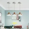 Pendants lampes de chevet lampe nordique intérieure luminaire pour le salon restaurant LED Bois suspendu AC220V