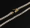 14K GOLD PLATE 6MM HIP HOP Chain Zircon Tennis Row Row Diamond Men and Women’s Neckleace 20inch 2inch 8inch