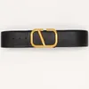 2022 Famous brand 7cm Large letter Vbuckle leather wide belt Designer women039s dress decorative waistband girl party wedding 7517845