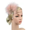 1920S Flapper Feather Dademia Rhinestones de hojas de hojas de hojas de perlas Grandes accesorios para el cabello de Gatsby para mujeres y ni￱as