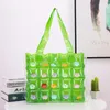 Bolsas noturnas Beach PVC Candy Tote Air cheio portátil Moda dobrada geléia fofa feminina compras de ombro impermeável à prova d'água