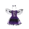 Occasioni speciali Halloween Girls Witch Dress Carnival Party Toddler Kids Bat Costume Infant Vampirina Up Bambini Zucca Abbigliamento 220826